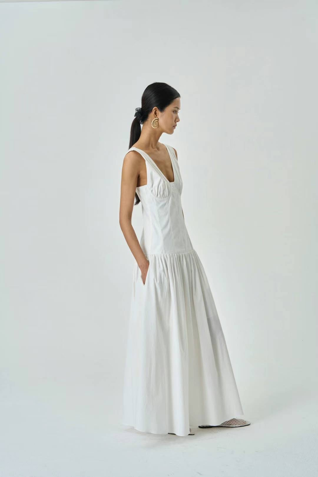 Sienna Corset White Maxi Dress