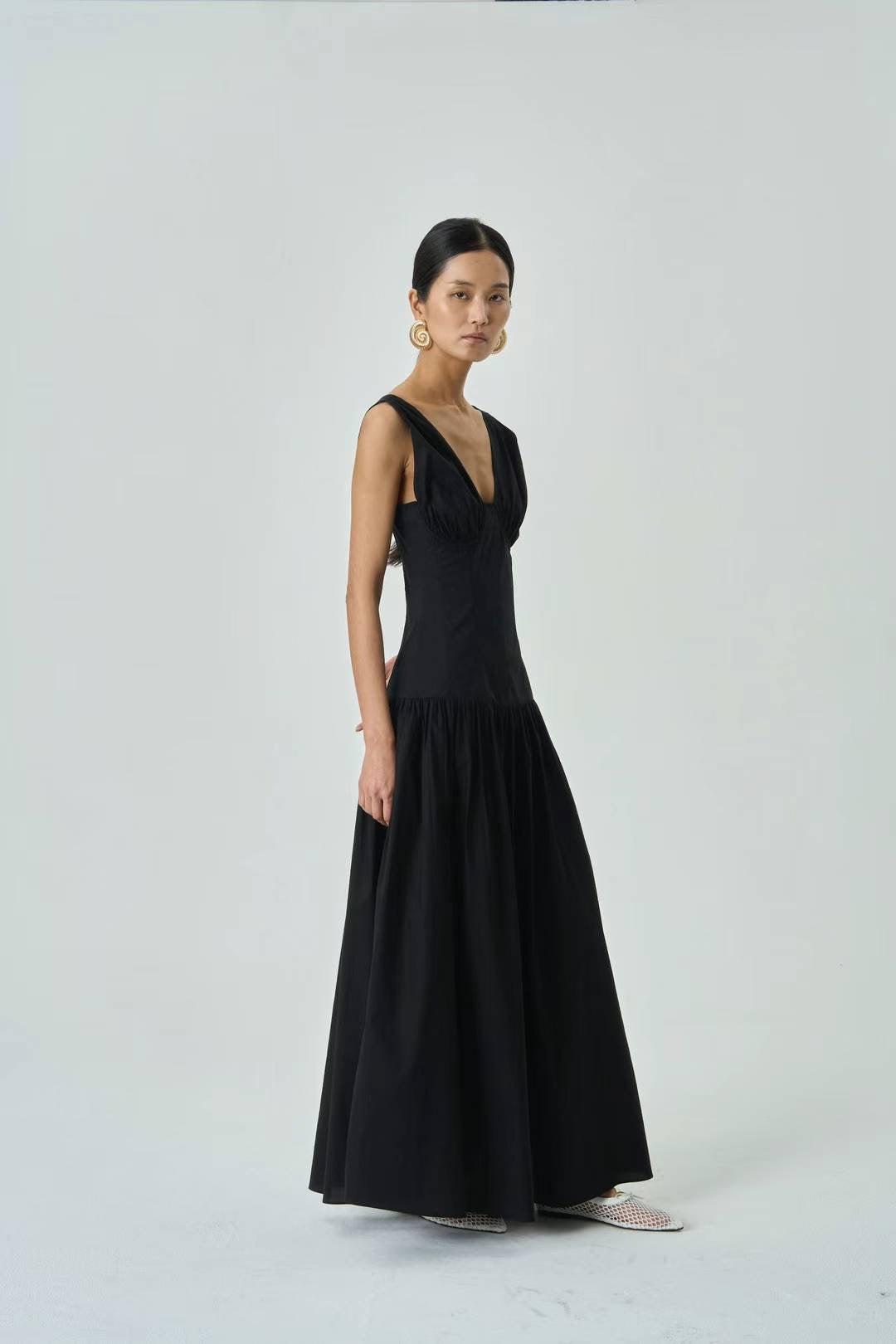 Sienna Corset Black Maxi Dress