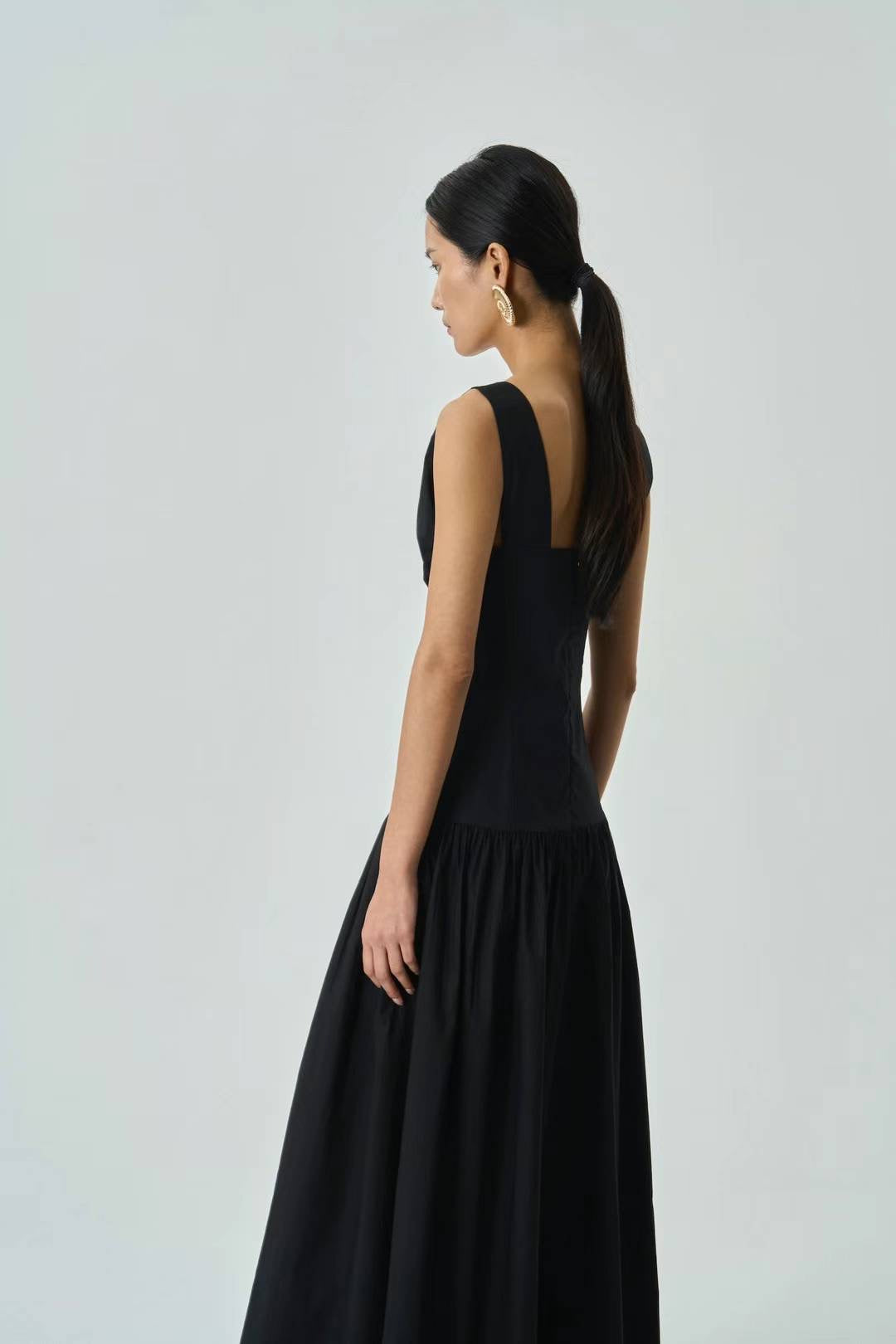 Sienna Corset Black Maxi Dress