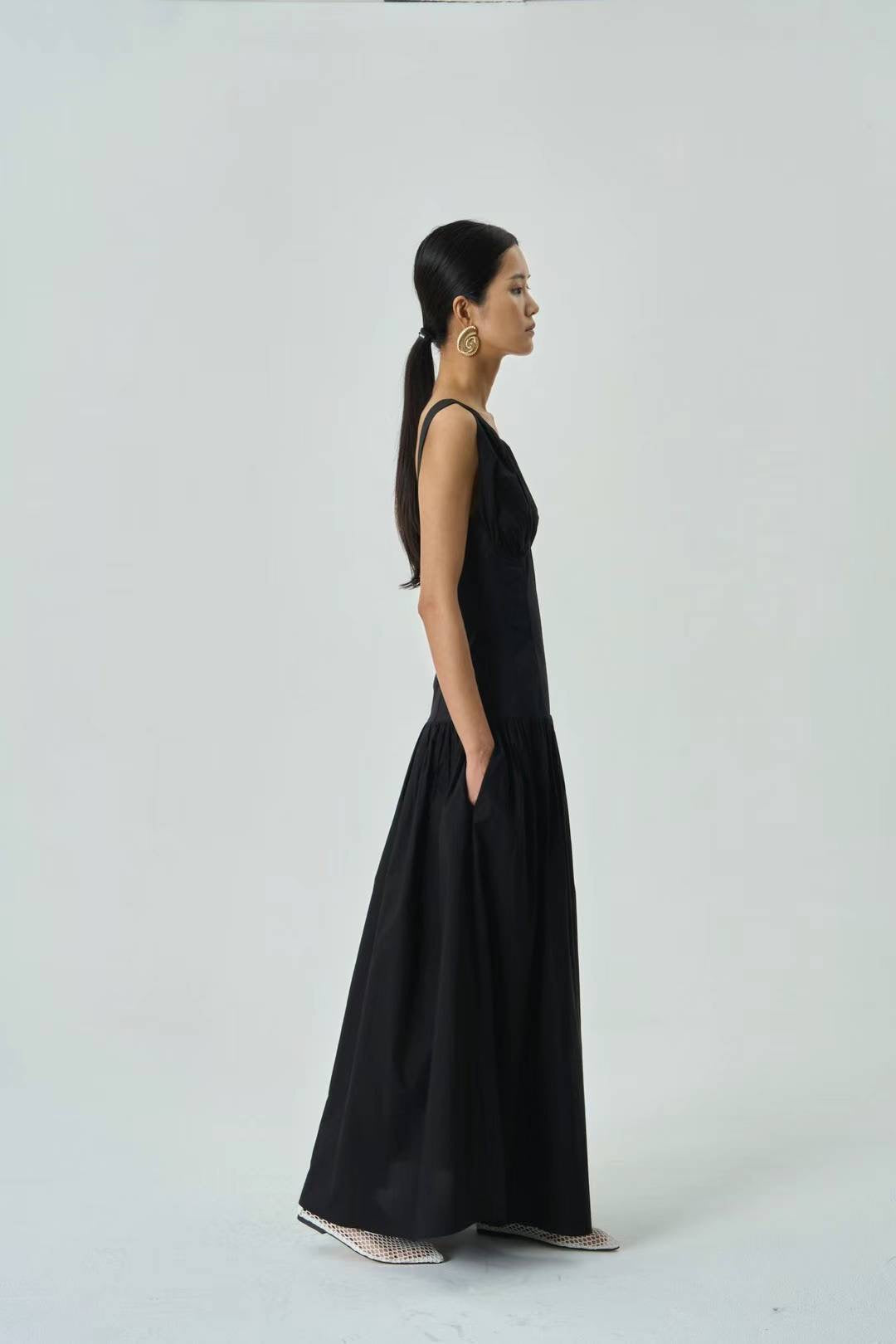 Sienna Corset Black Maxi Dress