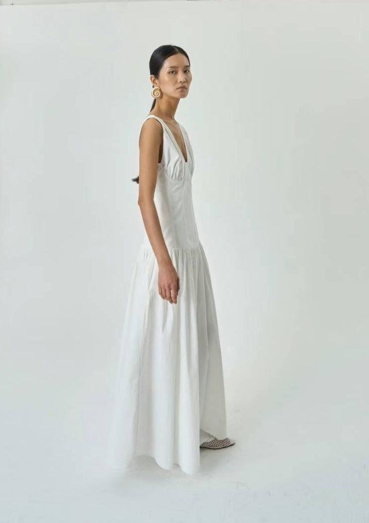 Sienna Corset White Maxi Dress