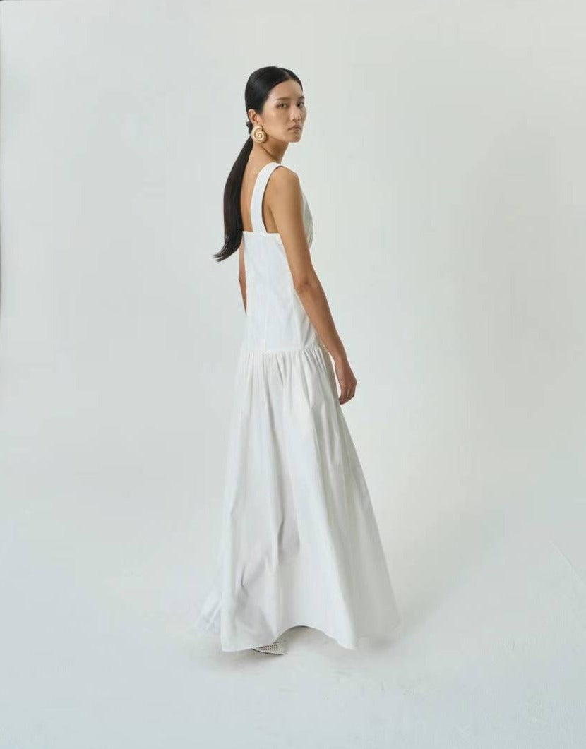 Sienna Corset White Maxi Dress