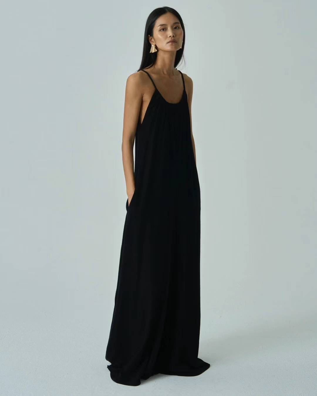 Hazal Black Linen Blend Jumpsuit