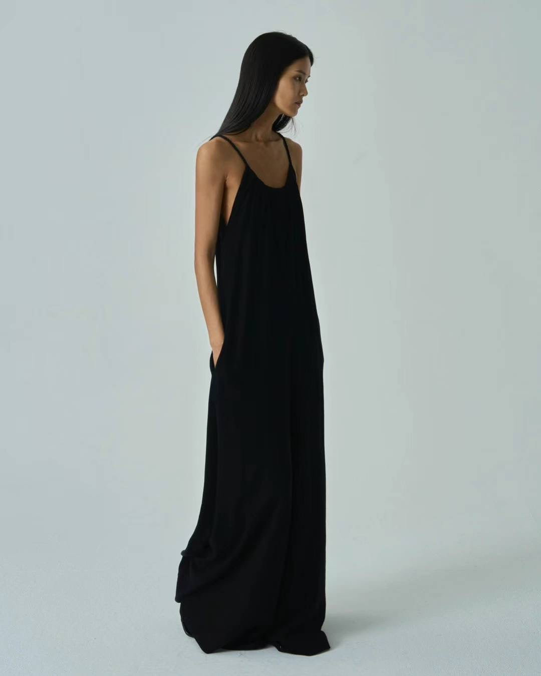 Hazal Black Linen Blend Jumpsuit