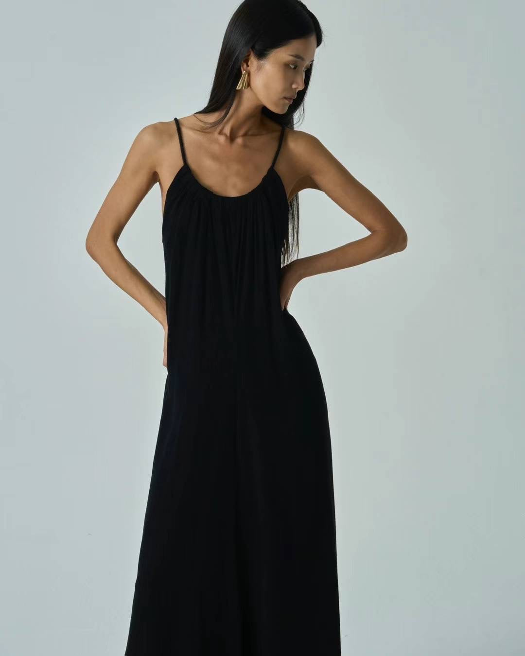 Hazal Black Linen Blend Jumpsuit